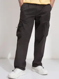 HIGHLANDER Men Comfort Straight Fit Cotton Cargos Trouser