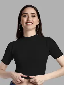 Dream Beauty Fashion Women Solid Round Neck Short Sleeves Regular Top