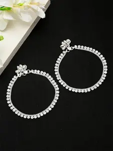 YouBella Silver-Plated Artificial Stones Anklet