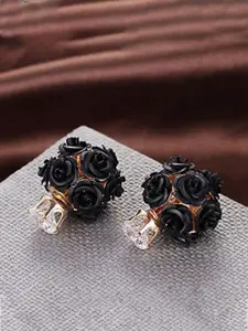 YouBella Artificial Stones Studded Floral Double Sided Studs