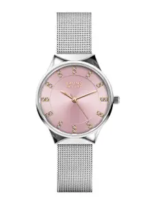 Bruno Milano Women Stainless Steel Dial & Stainless Steel Textured Straps Analogue Watch