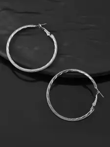 Silvermerc Designs Silver-Plated Circular Shaped Hoop Earrings