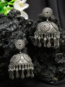 YouBella Silver-Plated Dome Shaped Jhumkas