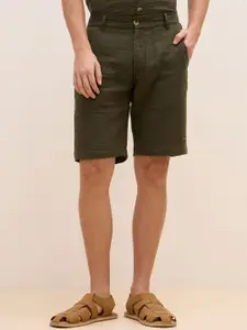 Iconic Men Pure Cotton Mid-Rise Chino Shorts