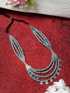 YouBella Silver-Plated Artificial Beaded Statement Necklace