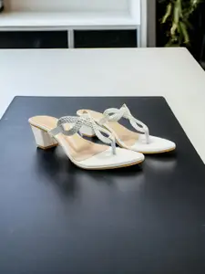 FABBMATE Women Embellished Party Mid-Top Block-Heel Sandals