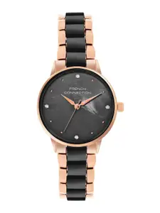 French Connection Women Embellished Dial & Straps Analogue Watch FCB10RGM-B