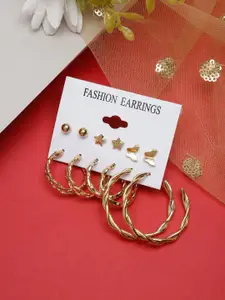 YouBella Set Of 6 Gold-Plated Contemporary Studs