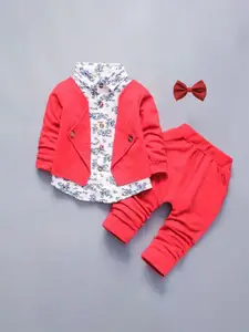 BAESD Boys Printed Shirt With Pant And Jacket