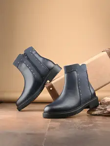 The Roadster Lifestyle Co Men Round Toe Block Heel Regular Boots