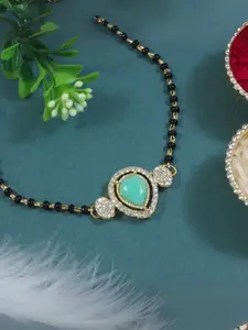 I Jewels Gold-Plated Artificial Stones Studded Mangalsutra Bracelet