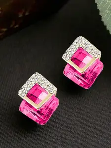 YouBella Gold-Plated Artificial Stones Studded Square Studs