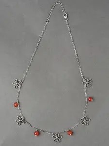 JAYPORE Silver Artificial Beaded Necklace