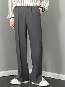 StyleCast x Revolte Men Straight Fit Mid-Rise Easy Wash Formal Trousers