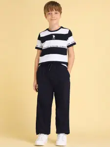 U.S. Polo Assn. Kids Boys Relaxed Fit Mid Rise Regular Trousers