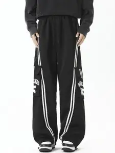 StyleCast x Revolte Men Striped Loose Fit Mid Rise Cargos Trousers