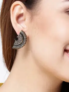 YouBella Gold-Plated Artificial Stones Studded Contemporary Studs