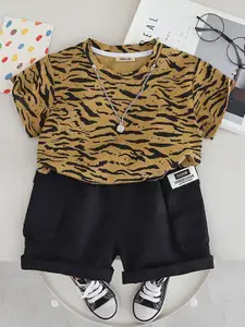 INCLUD Boys Abstract Printed T-shirt with Shorts