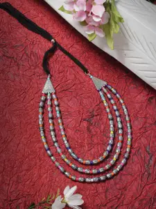 YouBella Silver-Plated Artificial Beads Beaded Layered Necklace