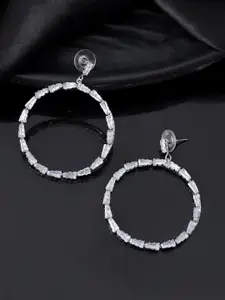 Silvermerc Designs Silver-Plated Circular Shaped Drop Earrings