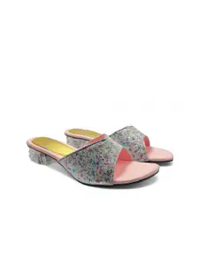 FABBMATE Women Embellished Party Block Heels Mules