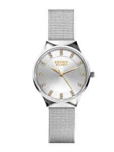Bruno Milano Women Embellished S Dial & Textured Straps Analogue Watch BM1004-03