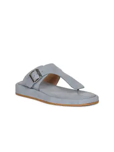 Viviblu Women Textured T-Strap Flats with Buckles