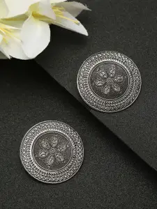 YouBella Silver-Plated Circular Shaped Studs