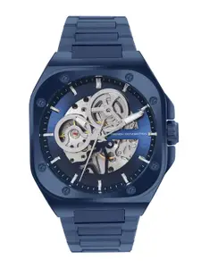 French Connection Men Skeleton Stainless Steel Mechanical Watch FCA14UM