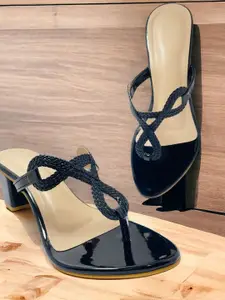 FABBMATE Women Set Of 2 Embellished Block Heels Sandals