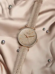 Bruno Milano Women Stainless Steel Embellished Dial & Embellished Straps Analogue Watch BM1007-02