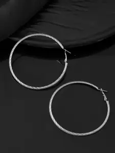 Silvermerc Designs Silver-Plated Circular Shaped Hoop Earrings
