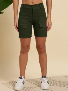 KASHIAN Women Slim Fit Mid Rise Cargo Shorts