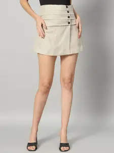 BRIJAL LAD Solid A-Line Mini Skirt