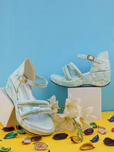 BAESD Girls Embellished Open Toe Ankle Loop Wedge Synthetic Leather Regular Sandals