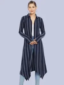 Hypernation Striped Open Front Longline Shrug
