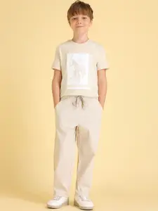 U.S. Polo Assn. Kids Boys Cotton Striped Relaxed Trousers