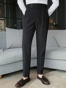 StyleCast x Revolte Men Mid-Rise Straight Fit Formal Trousers