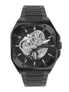 French Connection Men Skeleton Dial & Stainless Steel Mechanical Watch FCA14BM