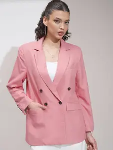 CHIC BY TOKYO TALKIES Oversized Double Breasted Notched Lapel Collar Blazer