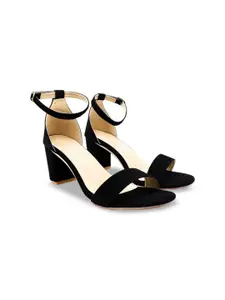 FABBMATE Women Solid Mid-Top Block Heels Sandals