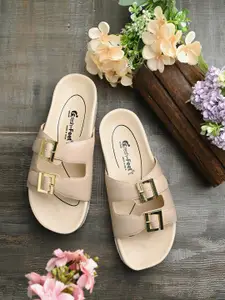 FRESH 1947 FEET Women Solid Casual Open Toe Flats with Buckles