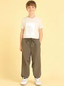 U.S. Polo Assn. Kids Boys Relaxed Fit Mid-Rise Parachute Trousers