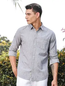 Thomas Scott Premium Linen Spread Collar Slim Fit Casual Shirt