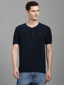 Louis Philippe Jeans Men Henley Neck Slim Fit T-shirt