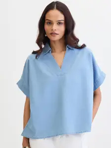 FEMMELLA Extended Sleeves Cotton Denim Boxy Top