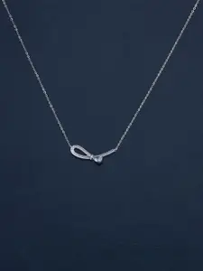 Kushal's Fashion Jewellery 92.5 Pure Silver Rhodium-Plated Zircon Studded Party Necklace