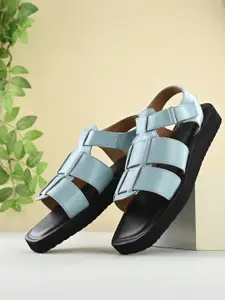 Zebba Women Colourblocked Open Toe Flats with Buckles