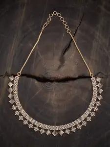 Kushal's Fashion Jewellery Gold-Plated Cubic Zirconia Studded Necklace