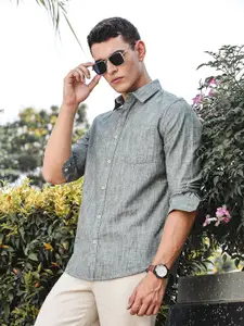 Thomas Scott Premium Linen Spread Collar Slim Fit Casual Shirt